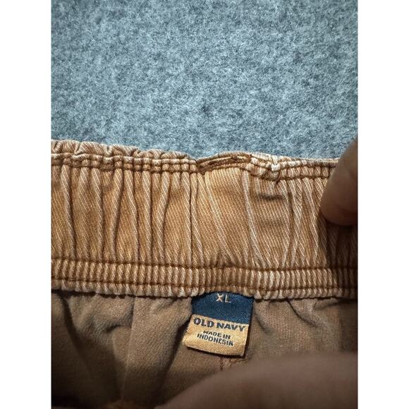 Old Navy‎ Pants Women XL Coco Brown Cargo Barrel Leg Denim Pull On Utility - Picture 2 of 9